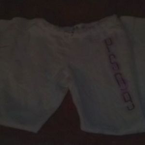 A pair of white aeropostale sweat pants